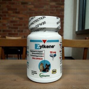 Zylkene Calming Support for Small Dogs & Cats 75mg Anxiety Stress Relief 30 Caps